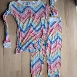 Little Sleepies Pajamas 2 Piece Long Sleeve Set - 4T Rainbow Chevron
